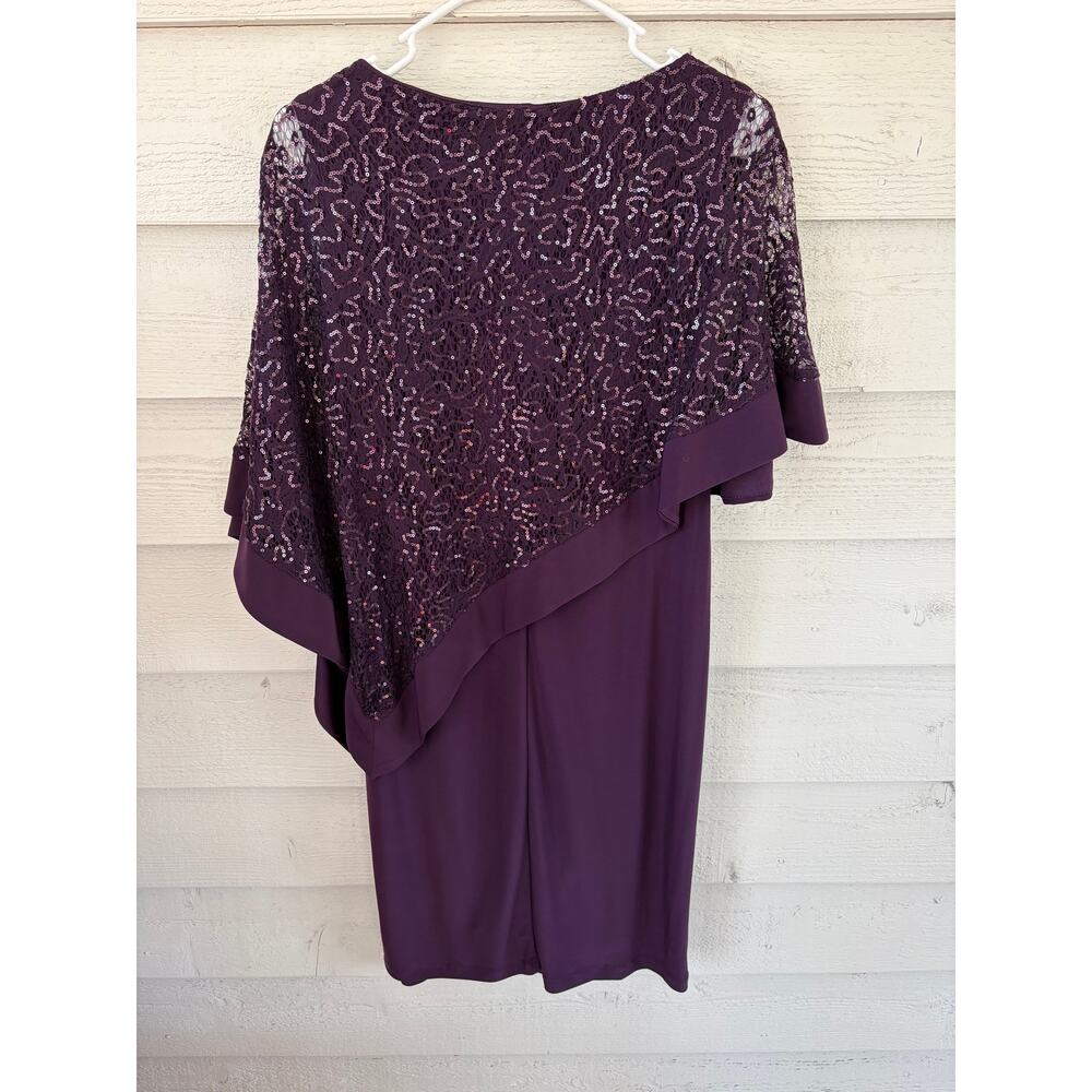 Roz & Ali Purple Sequin Dress Size 8 Elegant Cocktail Party Wedding Guest - Picture 9 of 9